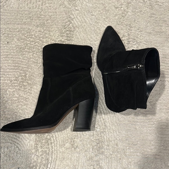 Vince Camuto Black Suede Ankle Booties - Picture 1 of 7